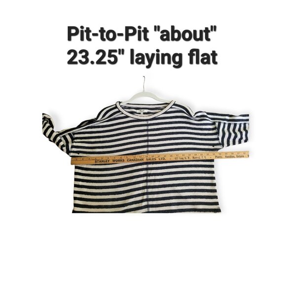 Madewell Slub Stripe Cotton Sweatshirt, Size M - Picture 6 of 8